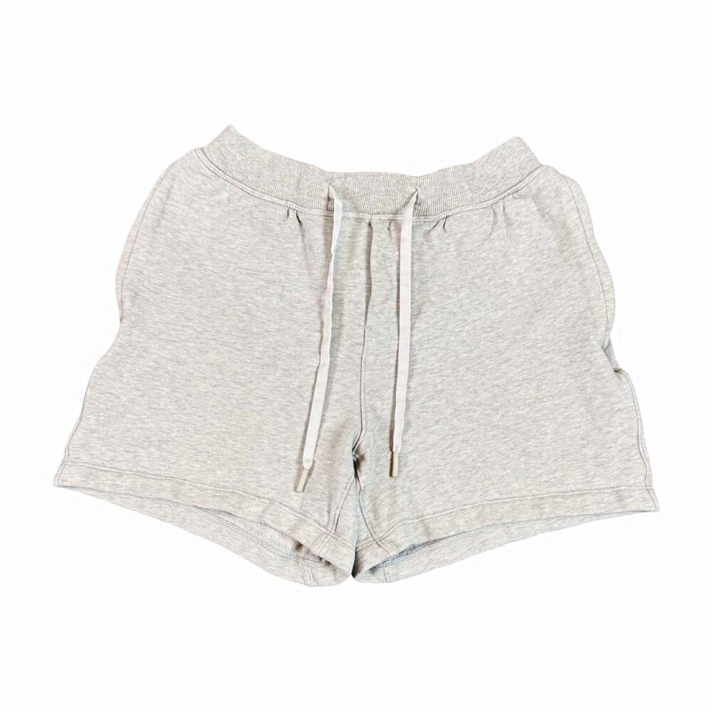 lululemon Women’s Gray Heather Knit Cotton Athletic Shorts Drawstring Size 26